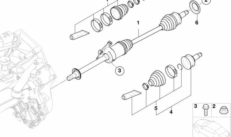 Juego de reparación fuelle exterior OEM 31607518245 para MINI R50, R52, R53... y más. Original MINI.