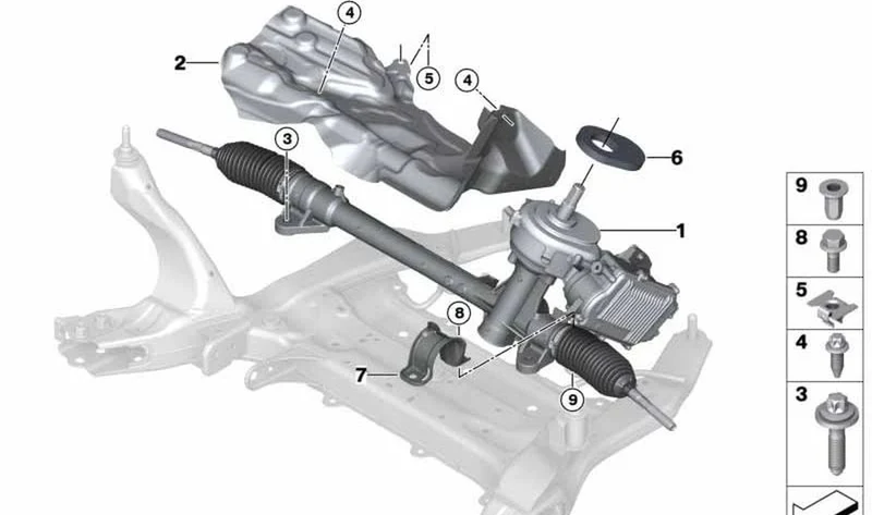 Engranaje eléctrico de dirección OEM 32105A39019 para MINI F56, F55, F57, F56 BEV, F57 BEV... y más. Original MINI.