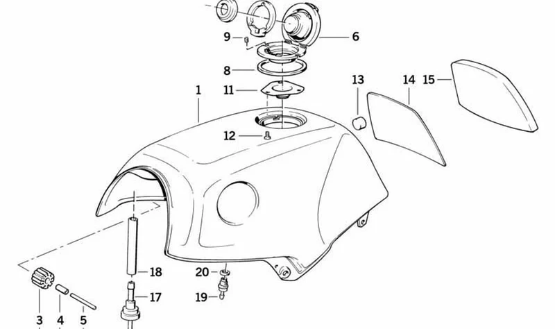 Tope trasero OEM 52532307609 para motos BMW K1100 LT, K1100 RS. Original BMW Motorrad.