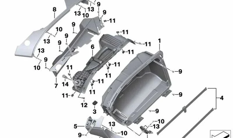 Mecanismo de bloqueo izquierdo OEM 46547709499 para BMW K1600GT, K1600GTL, R1200RT, R1250RT. Original BMW Motorrad.