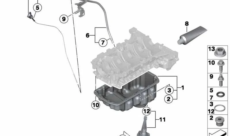 Tornillo hexagonal con arandela OEM 11137578545 para MINI R56, R55, R57, R58, R59, R60, R61 y BMW F20, F30... y más. Original BMW y MINI.