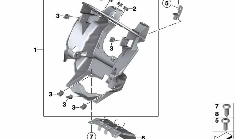Soporte derecho OEM 46637706444 para BMW Motorrad HP2 Megamoto (K25). Original BMW Motorrad.