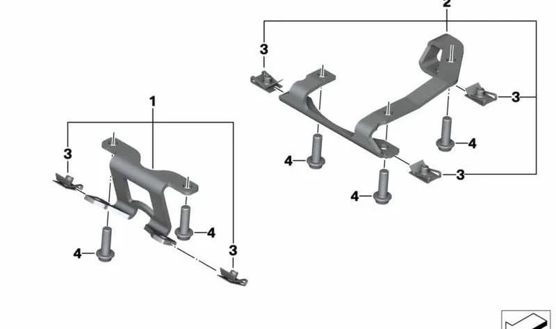 Soporte trasero OEM 11848532940 para motos BMW R 1200 GS, R 1250 GS, R 1200 GS Adventure, R 1250 GS Adventure. Original BMW Motorrad.