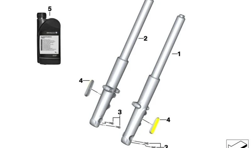 Rama de horquilla izquierda OEM 31427105801 para motos BMW R 18, R 18 Classic, R 18 Roctane. Original BMW Motorrad.