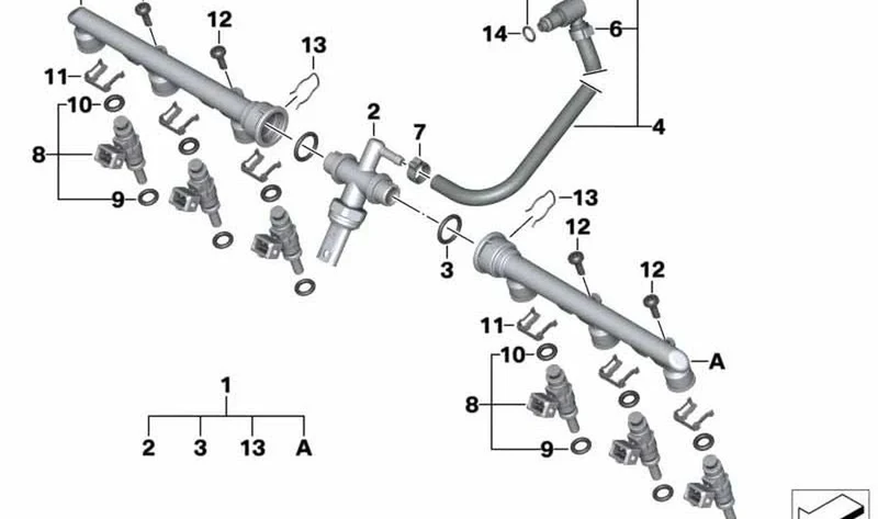 Válvula de inyección OEM 13617728410 para motos BMW K1600GT, K1600GTL, K1600B. Original BMW Motorrad.