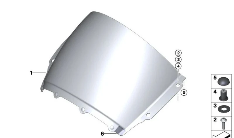 Parabrisas delantero OEM 46637915235 para motos BMW M 1000 RR (K66, A67). Original BMW Motorrad.