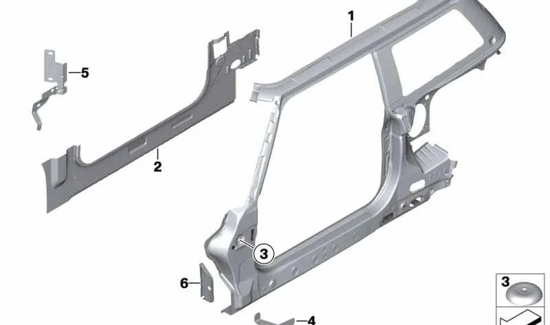 Marco lateral exterior derecho OEM 41002755066 para MINI R56, R56 LCI. Original MINI.