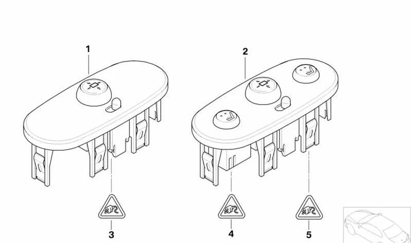 Interruptor regulación espejo/calefacción asiento OEM 61316918216 para MINI R50, R53, Cabrio R52. Original MINI.