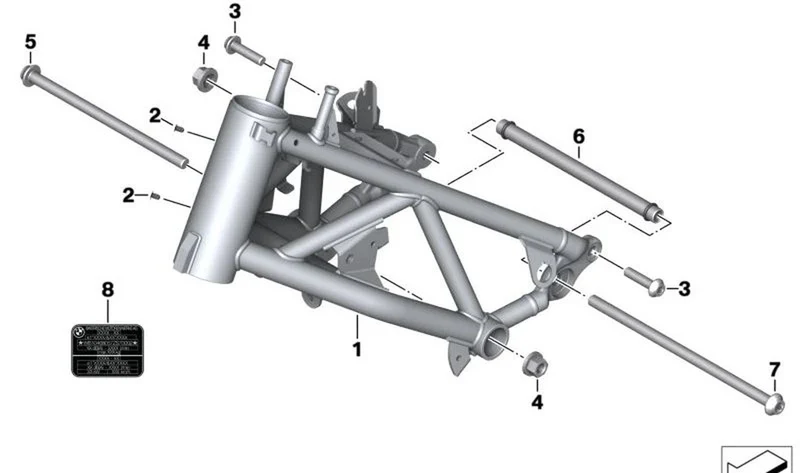 Semichasis delantero OEM 46518561797 para BMW Motorrad R nineT Racer (K32). Original BMW Motorrad.