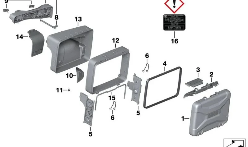 Junta de tapa de maleta OEM 46549457451 para motos BMW R1200GS, R1250GS, F750GS, F850GS... y más. Original BMW Motorrad.