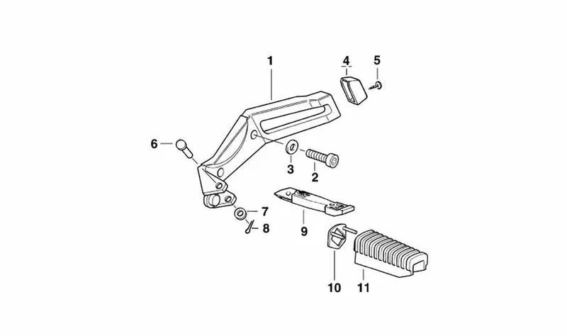 Placa derecha plata pulida OEM 46712325858 para motos BMW R1100R, R850R. Original BMW Motorrad.