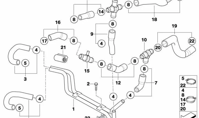 Abrazadera tubo flexible OEM 17127557016 para MINI R52, R53. Original MINI.