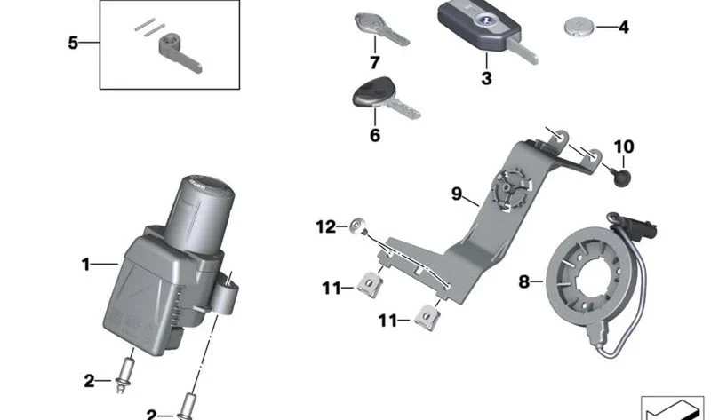 Unidad de control Keyless Ride y RDC OEM 66127915296 para motos BMW R1200GS, R1250GS, F750GS, F850GS, F900R, F900XR... y más. Original BMW Motorrad.