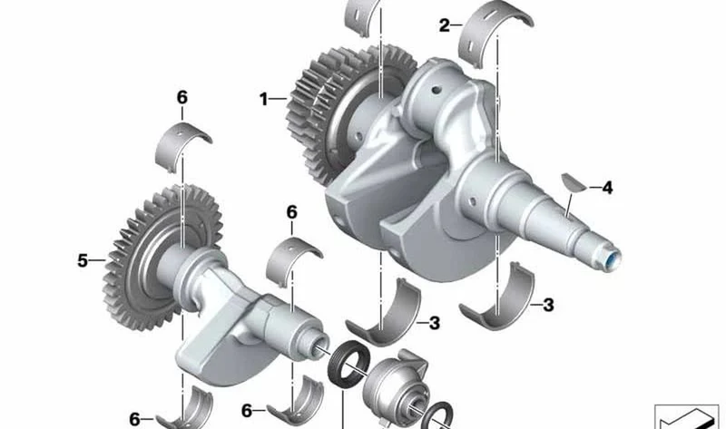 Semicojinete principal marrón OEM 11218394227 para motos BMW G 310 GS, G 310 R, G 310 RR. Original BMW Motorrad.
