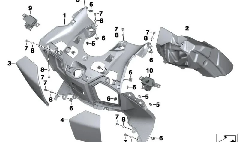 Moldura compartimento portaobjetos izquierdo OEM 46638536033 para BMW Motorrad C evolution. Original BMW Motorrad.