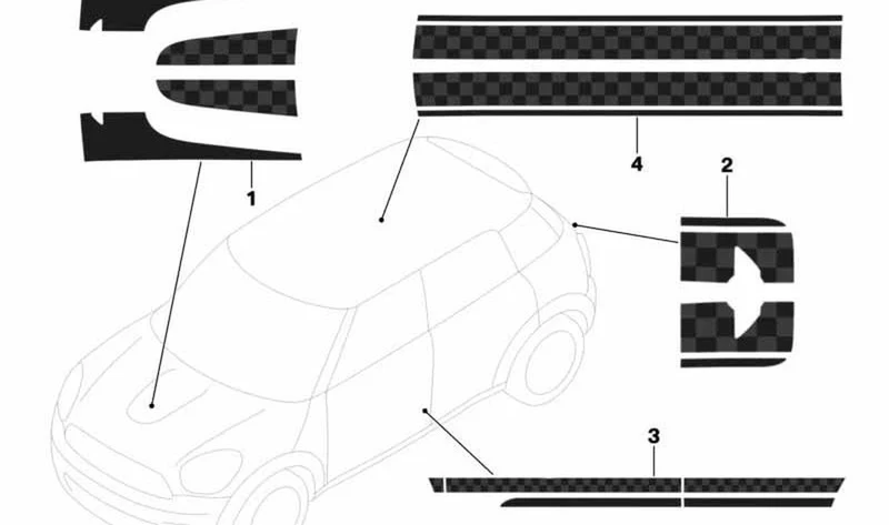Perfil embellecedor del capó delantero OEM 51149813890 para MINI Countryman R60. Original MINI.