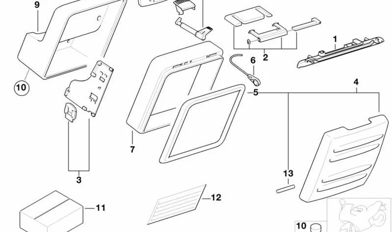 Placa de ajuste derecha OEM 71607660590 para BMW Motorrad F 650 GS, G 650 GS, G 650 GS Sertão. Original BMW Motorrad.