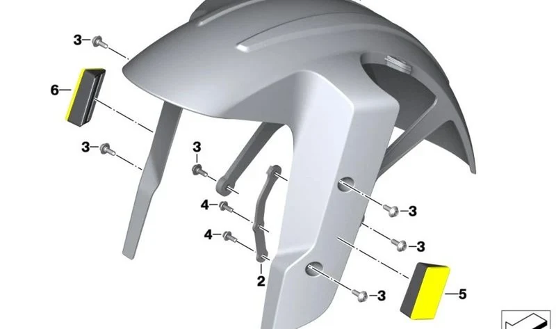 Soporte de guardabarros delantero OEM 46618559271 para BMW Motorrad G 310 GS. Original BMW Motorrad.