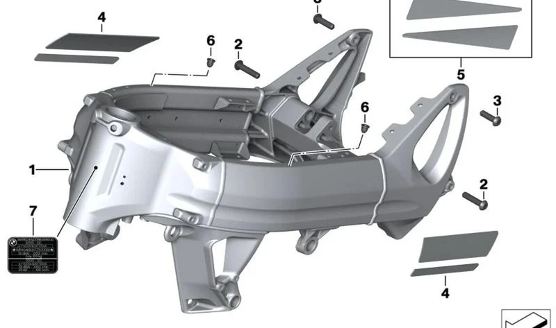 Juego de apoyo OEM 46517705814 para motos BMW F800GT, F800S, F800ST, F800R. Original BMW Motorrad.