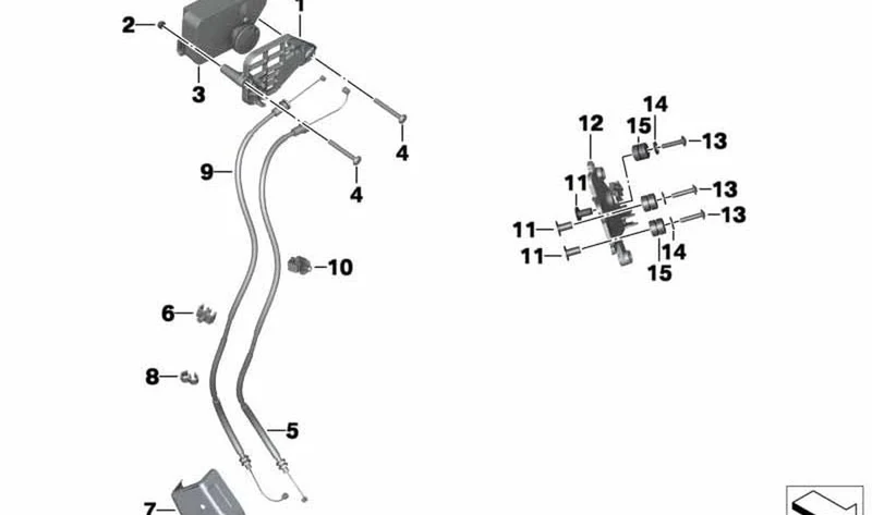 Unidad reguladora de válvula de escape OEM 18307718135 para motos BMW HP4, S 1000 RR. Original BMW Motorrad.