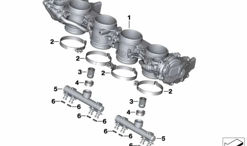 Conducto de tubo flexible OEM 13548569334 para motos BMW S 1000 R, S 1000 RR, M 1000 R, M 1000 RR... y más. Original BMW Motorrad.