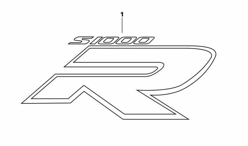 Inscripción del modelo S1000R derecha OEM 51149467520 para motos BMW S1000R (K63). Original BMW Motorrad.
