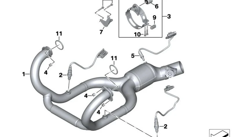 Pieza distanciadora OEM 18511539470 para motos BMW R nineT, R nineT Pure, R nineT Scrambler, R nineT Urban G/S. Original BMW Motorrad.