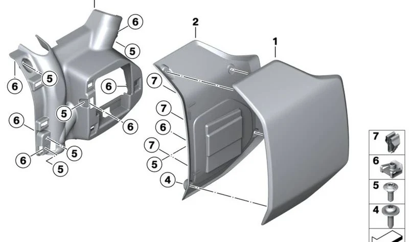 Revestimiento trasero interior derecho OEM 46639445298 para BMW Motorrad C 600 Sport (CE04) K07. Original BMW Motorrad.