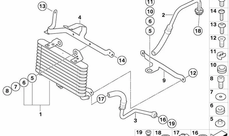 Soporte superior OEM 17217710738 para sistema de refrigeración en motos BMW HP2 Megamoto (K25). Original BMW Motorrad.
