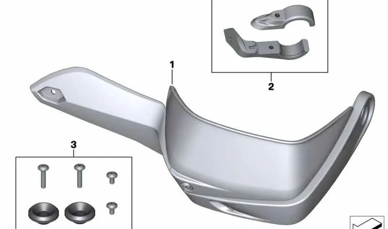 Guardamanos blanco OEM 46637706779 para motos BMW R1200GS, R1200GS Adventure... y más. Original BMW Motorrad.
