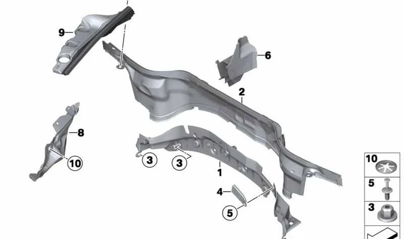Mamparo delantero izquierdo OEM 51487266541 para MINI R56 LCI, Clubman R55 LCI, Cabrio R57 LCI, Coupé R58, Roadster R59. Original MINI.