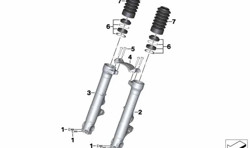 Estabilizador delantero OEM 31428558716 para BMW Motorrad R nineT Scrambler, R nineT Urban G/S. Original BMW Motorrad.