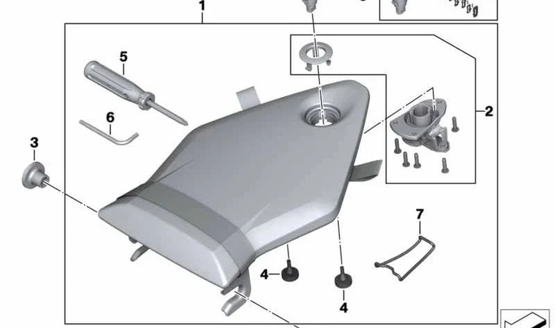 Juego de unidad de enclavamiento OEM 52538549430 para motos BMW HP4 (K42), S 1000 RR (K46), S 1000 R (K47)... y más. Original BMW Motorrad.