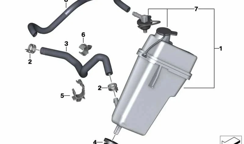 Manguera de rebose OEM 17128525106 para motos BMW R1200R, R1250R, R1200RS, R1250RS. Original BMW Motorrad.