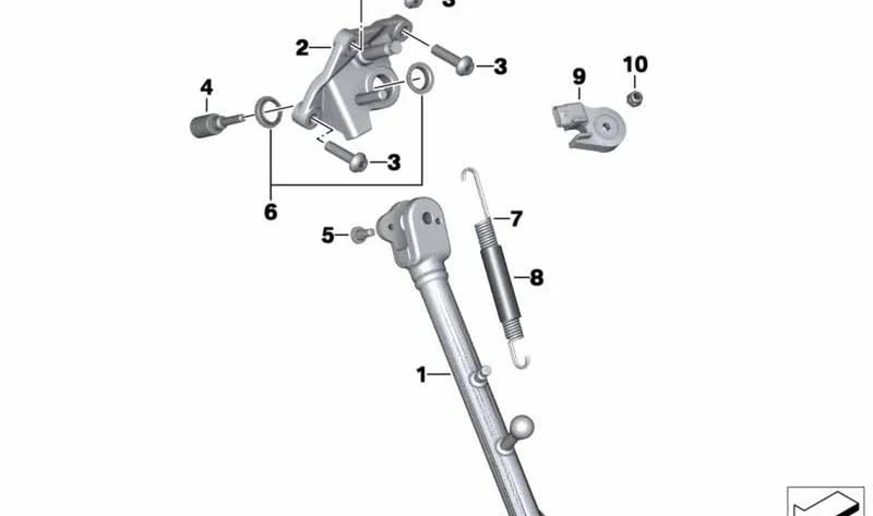 Apoyo lateral OEM 46538543359 para BMW Motorrad C evolution (K17). Original BMW Motorrad.