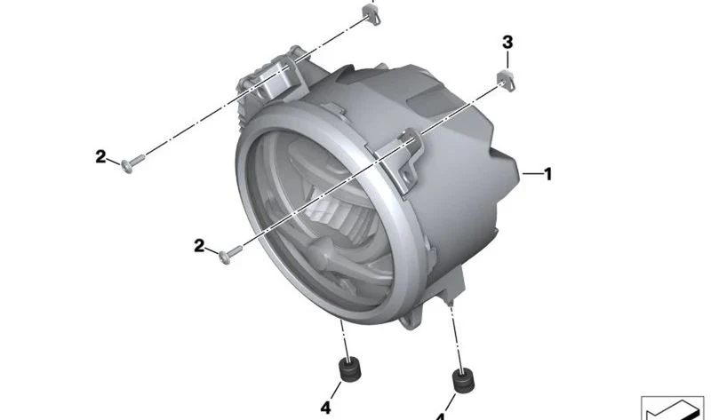 Faro LED delantero OEM 63128395641 para motos BMW R 18 B, R 18 Transcontinental. Original BMW Motorrad.