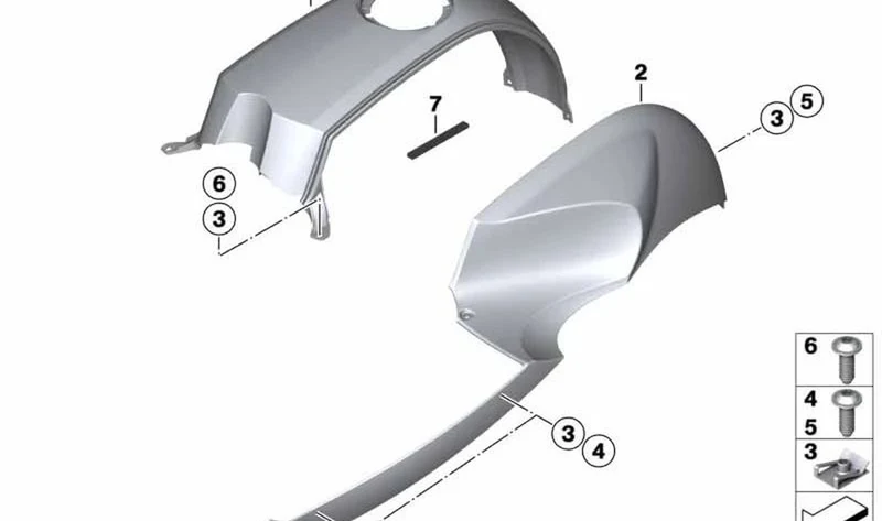 Cubierta del depósito imprimada izquierda OEM 46637678043 para BMW Motorrad R1200ST K28. Original BMW Motorrad.