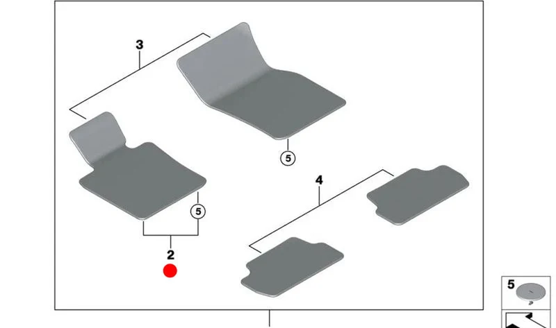 Esterilla del conductor antracita OEM 51479475802 para MINI F55, F56... y más. Original MINI.