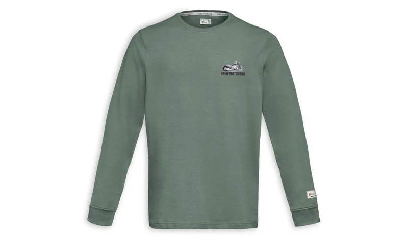 Sudadera Soulfuel manga larga verde OEM 76615A81492 para BMW. Original BMW Motorrad.