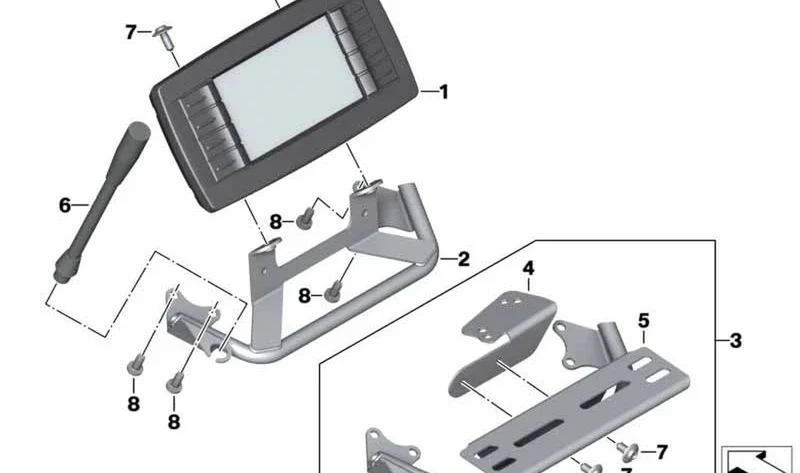 Micrófono de cuello de cisne OEM 65617701371 para motos BMW R1200RT, F750GS, F850GS, F900XR... y más. Original BMW Motorrad.