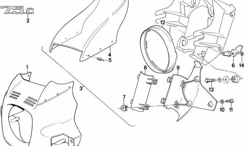 Tope derecho OEM 46632303412 para motos BMW K75, K100, K100RS, K100RT... y más. Original BMW Motorrad.