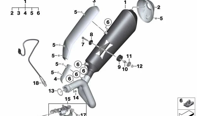 Sistema de silenciador OEM 18518556578 para BMW Motorrad G 310 R (04/2016 - 09/2020). Original BMW Motorrad.