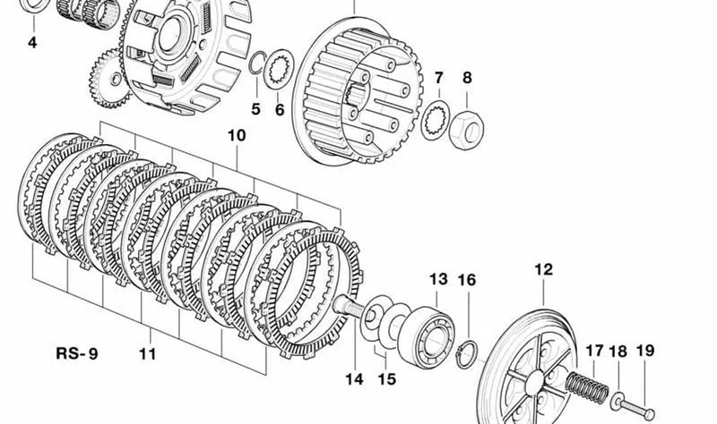 Juego de láminas de forro y resortes OEM 21212343464 para motos BMW F 650, F 650 ST. Original BMW Motorrad.