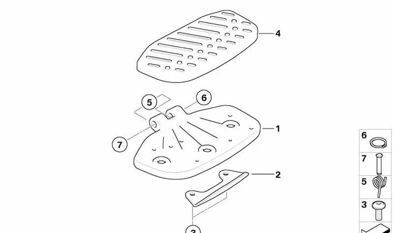 Protector de estribo delantero OEM 46717666385 para motos BMW R1200CL. Original BMW Motorrad.
