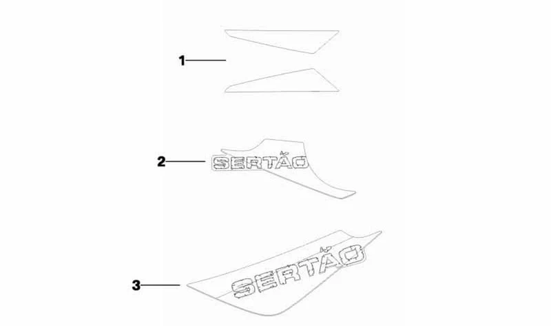 Moldura decorativa trasera derecha OEM 51148529874 para BMW Motorrad G 650 GS Sertão. Original BMW Motorrad.