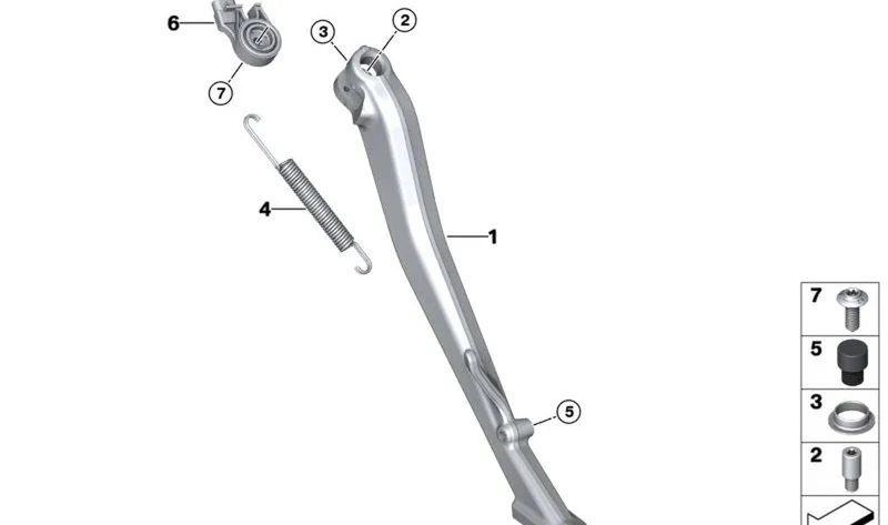 Apoyo lateral OEM 46531638149 para motos BMW R1300 GS, R1300 GS Adventure. Original BMW Motorrad.