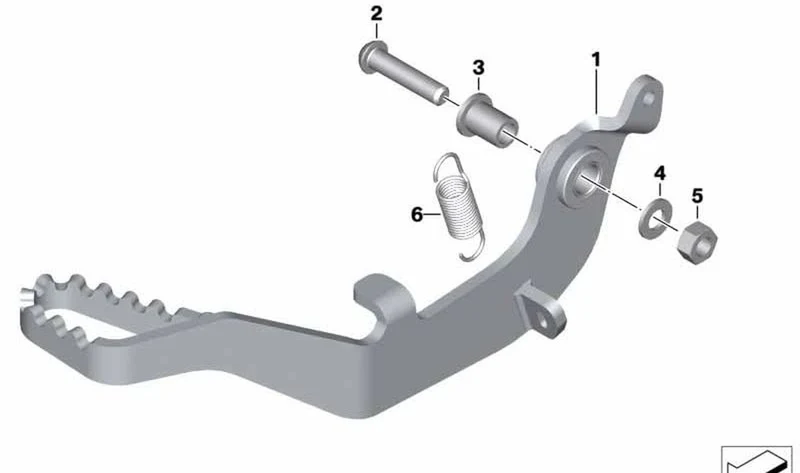 Pedal de freno delantero OEM 35218562024 para BMW Motorrad G 310 GS (K02) 2017-2025. Original BMW Motorrad.