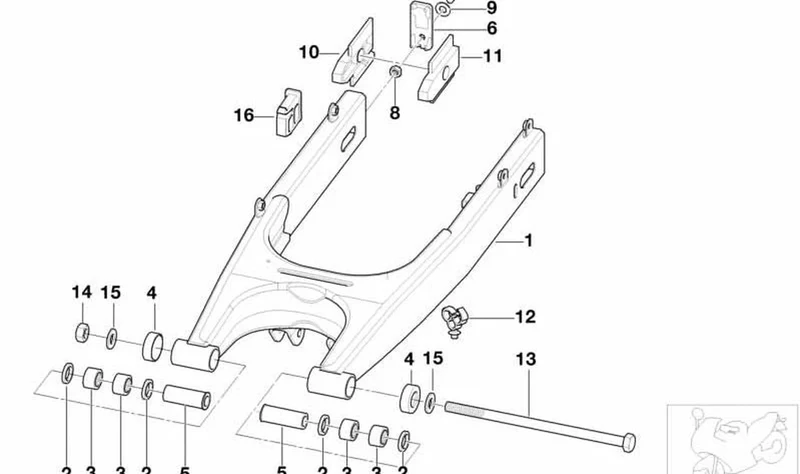 Placa de soporte basculante OEM 33178529236 para BMW Motorrad G 650 GS, G 650 GS Sertão. Original BMW Motorrad.