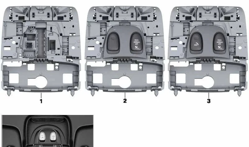 Centro de funciones del techo OEM 61316999318 para MINI F56, F55, Clubman F54, Countryman F60... y más. Original MINI.
