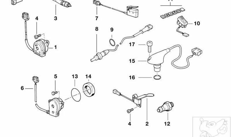 Generador de impulsos tacómetro OEM 61312305839 para motos BMW R 850 R, R 1150 R, R 1100 S, K 1200 RS, K 100... y más. Original BMW Motorrad.